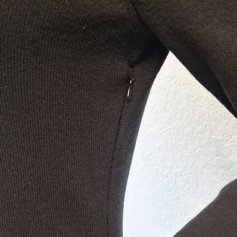Ann Taylor Black Long Sleeve Mock Neck Sheath Dress - Picture 4 of 11